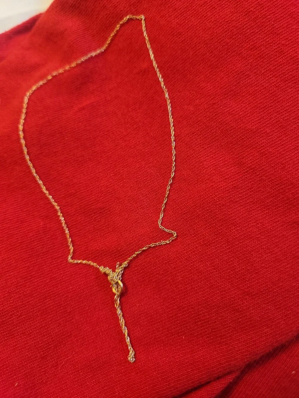 14 Kt Solid YELLOW GOLD NECKLACE That's TANGLED 16" (but poss.18", uncertain!) - Picture 2 of 10